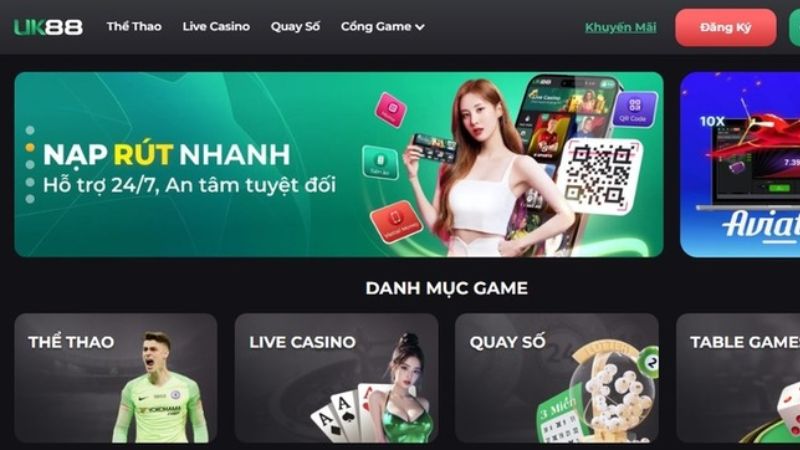 Trang cá cược uy tín Uk88 có giao diện thân thiện với người dùng