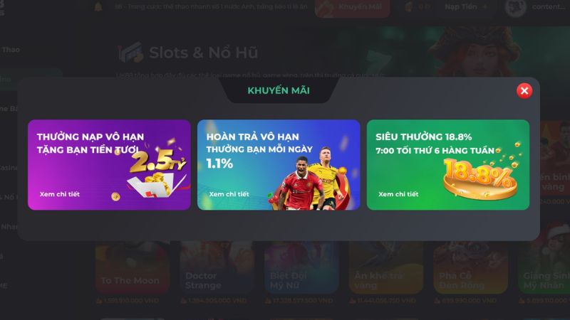 Uk88 thường xuyên có các chương trình khuyến mãi hấp dẫn